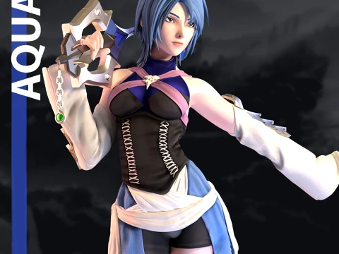 Aqua Kingdom Hearts 3D Print Model