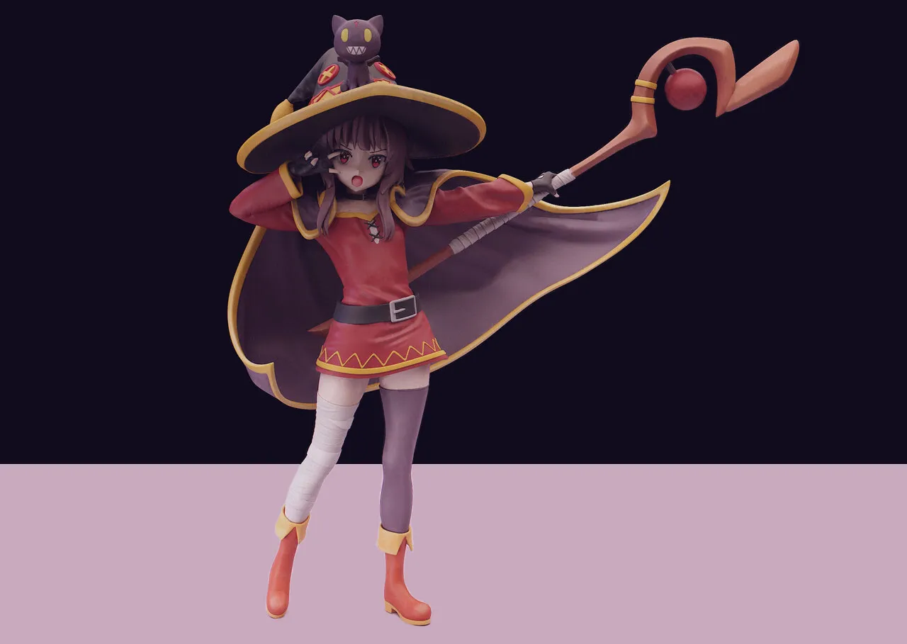 Megumin Konosuba 3D Print Model .c4d .max .obj .3ds .fbx .stl .blend