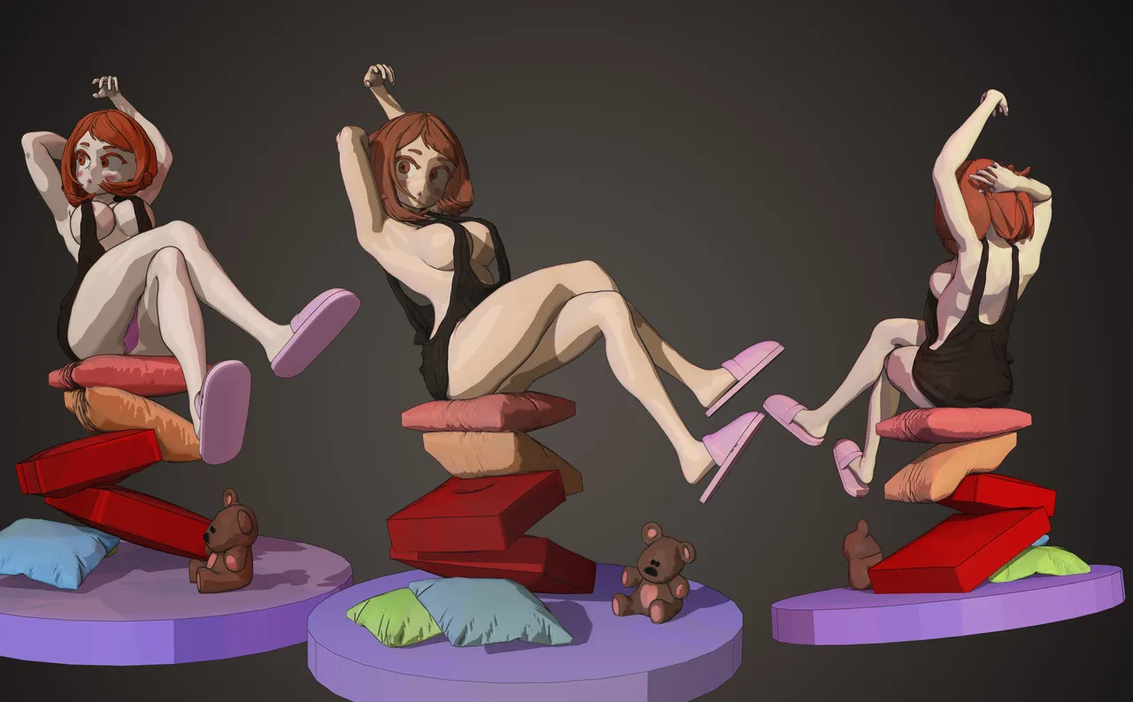 Ochako Uraraka - Boku no Hero Academia 3D Print Model .c4d .max .obj .3ds .fbx .stl .blend