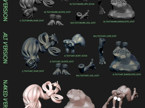 Tsuyu Asui Multiple Versions 3D Print Model