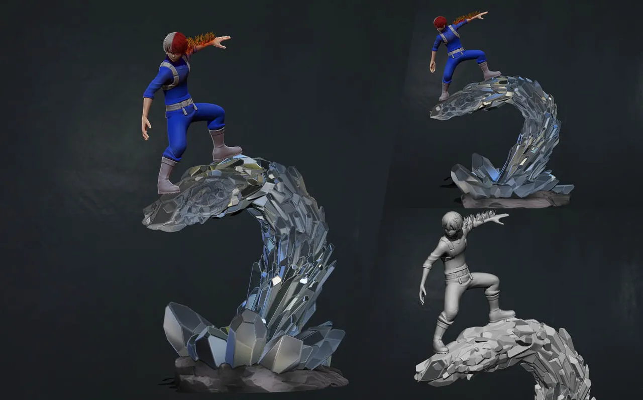 Shoto Todoroki 3D Print Model .c4d .max .obj .3ds .fbx .stl .blend 