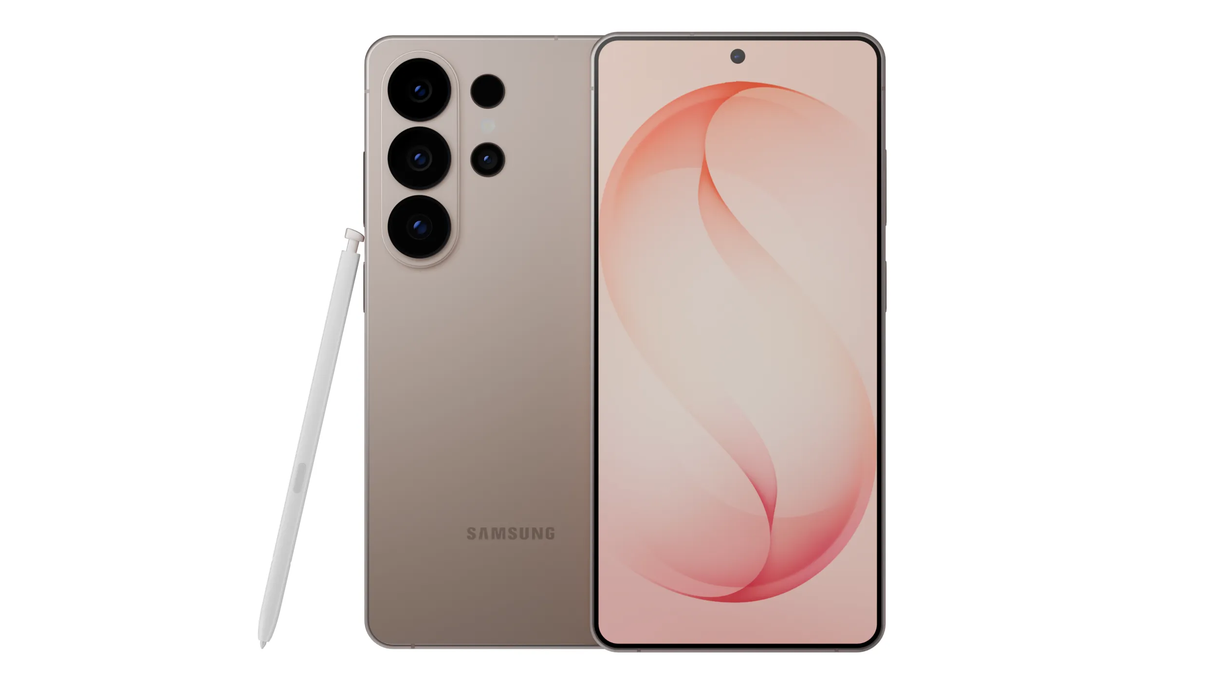 Samsung Galaxy S26 Ultra - Pink Gold 3D Model .c4d .max .obj .3ds .fbx .stl .blend