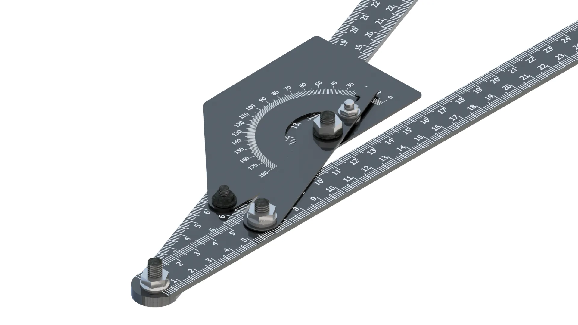 Angle Finder Protractor Ruler CAD Model 3D Model .c4d .max .obj .3ds .fbx .stl .blend