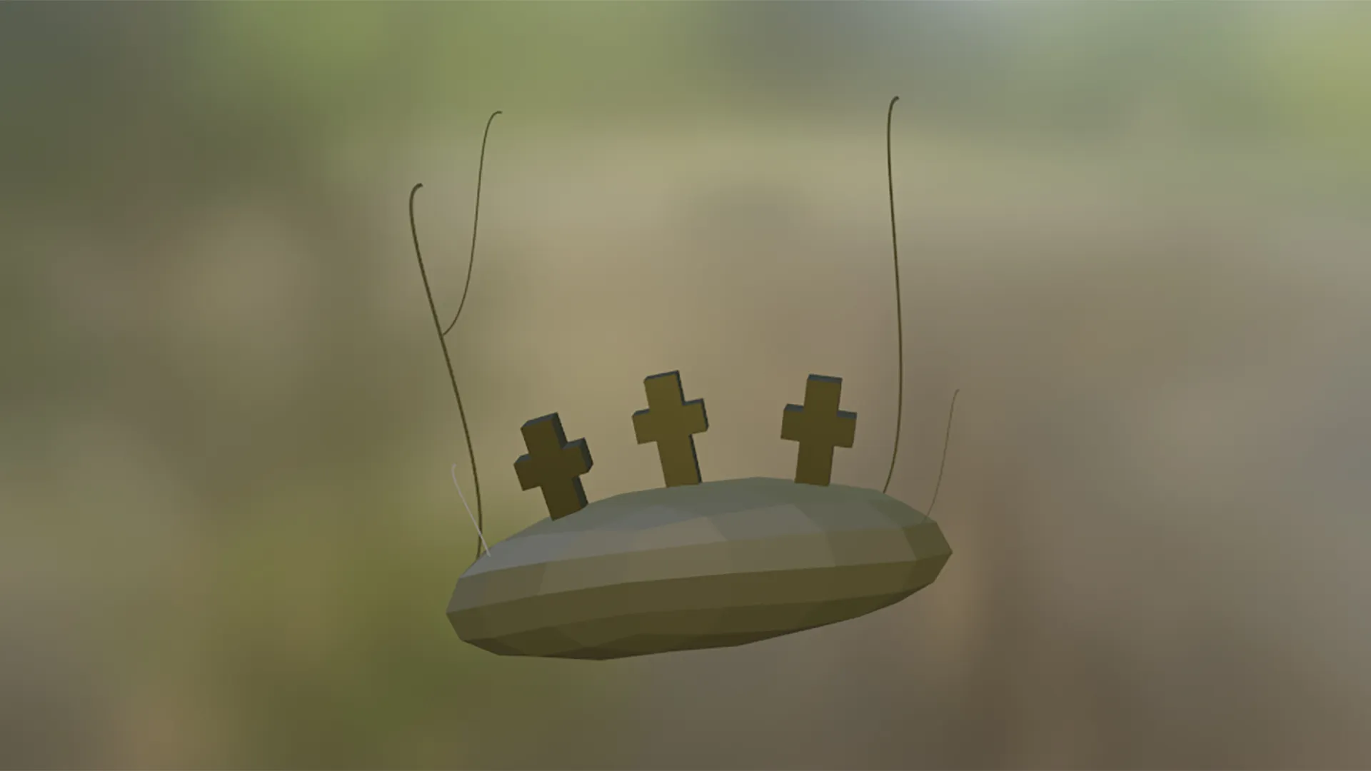 3D Low Poly Cemetery 3D Model .c4d .max .obj .3ds .fbx .stl .blend 