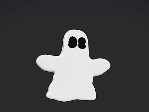 3D Low Poly Animated Cartoon Cute Ghost 3D Modell