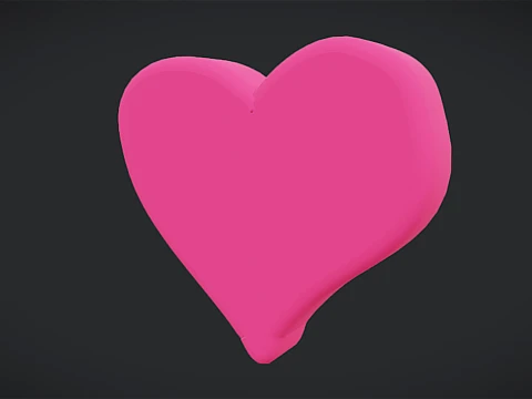 3D Low Poly Animated Cartoon Cute Heart Model 3D