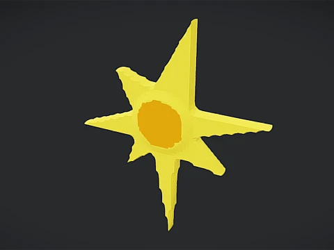 3D Low Poly Animated Cartoon Cute Sun 3D Model