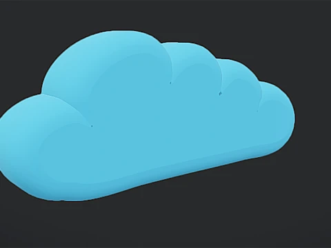 3D Low Poly Animated Cartoon Cute Cloud 3D Model