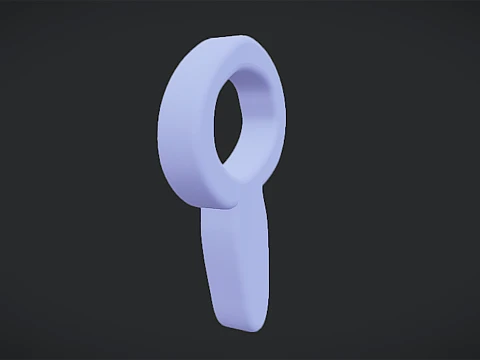 3D Low Poly Animated Cartoon Cute Magnifying glass 3D Model