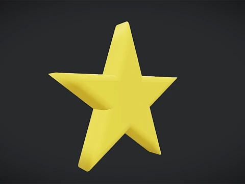 3D Low Poly Animated Cartoon Cute Star 3D Model
