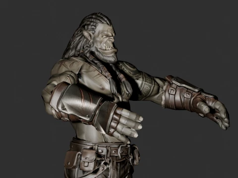 Stylized Orc Warrior - Game Ready Low Poly Character with Rig low-poly 3D Model