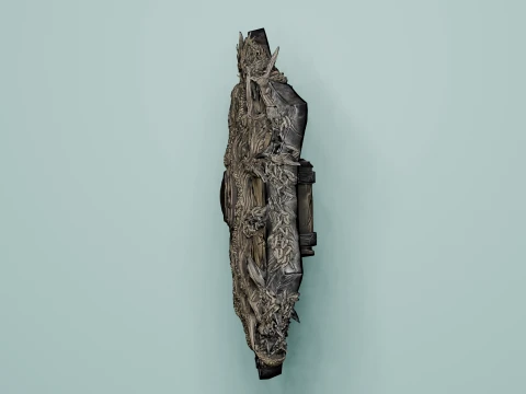 Dark Fantasy Dragon Tree Shield Low Poly Weapon Low-poly 3D Model