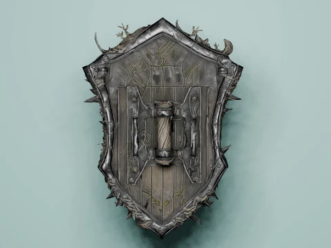 Dark Fantasy Dragon Tree Shield Low Poly Weapon Low-poly 3D Model