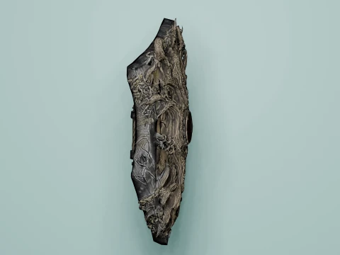 Dark Fantasy Dragon Tree Shield Low Poly Weapon Low-poly 3D Model