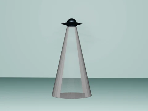 Alien UFO Shaped Water Bottle with Removable Spaceship Cap 3D Model