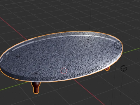 Meja Kopi Kaca Modern - Meja Ruang Tamu Oval Minimalis Model 3D