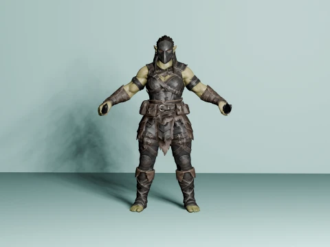 Female Orc Rogue with Daggers - Low Poly 3D Model