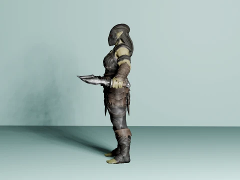 Female Orc Rogue with Daggers - Low Poly 3D Model