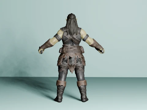 Female Orc Rogue with Daggers - Low Poly 3D Model