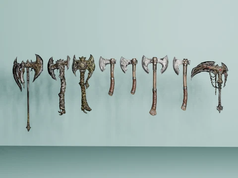 Dark Fantasy RPG Weapon Asset Pack 3D Model
