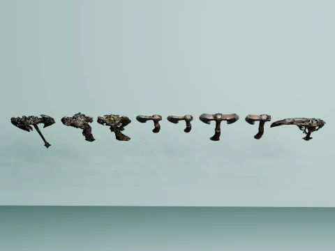 Dark Fantasy RPG Weapon Asset Pack 3D Model