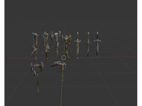 Dark Fantasy RPG Weapon Asset Pack 3D Model