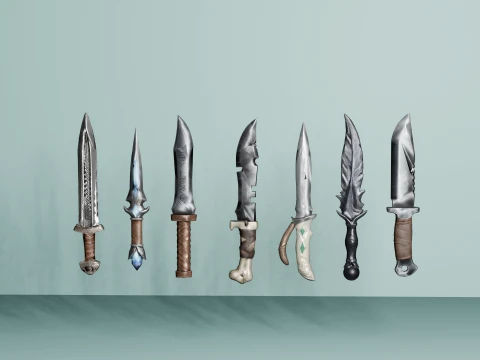 Dark Fantasy RPG Weapon Asset Pack 3D Model