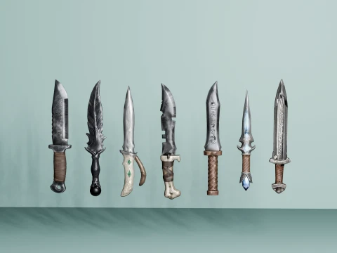 Dark Fantasy RPG Weapon Asset Pack 3D Model