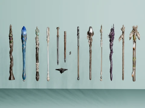 Dark Fantasy RPG Weapon Asset Pack 3D Model