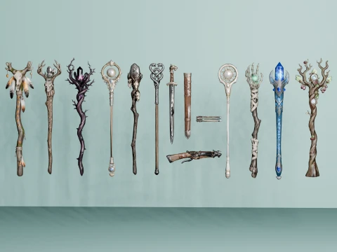 Dark Fantasy RPG Weapon Asset Pack 3D Model