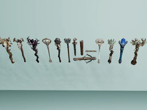 Dark Fantasy RPG Weapon Asset Pack 3D Model