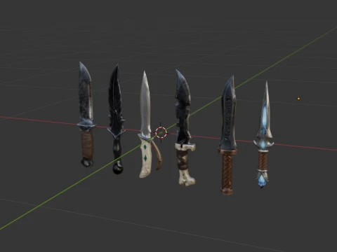 Dark Fantasy RPG Weapon Asset Pack 3D Model