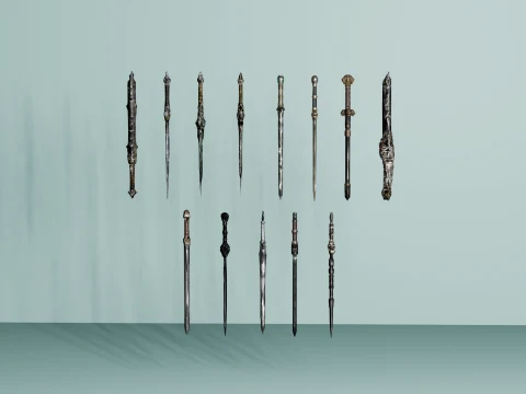 Dark Fantasy RPG Weapon Asset Pack 3D Model