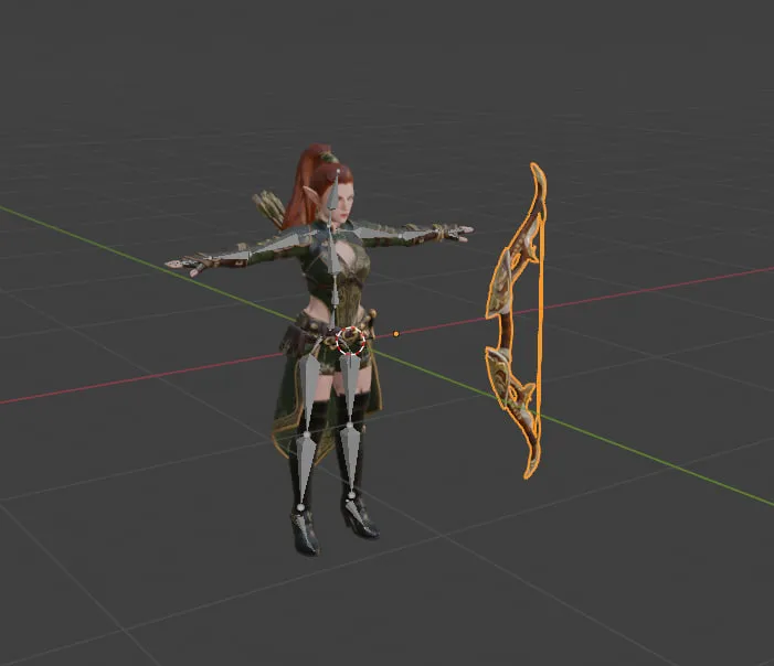 Elven Archer Female Character - Game Ready Rigged 3D Model .c4d .max .obj .3ds .fbx .stl .blend 
