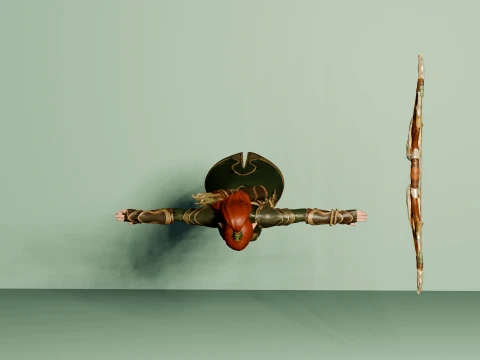 Elven Archer Female Character - Game Ready Rigged 3D Model