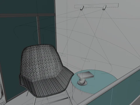 Interior Modern Kitchen Scene 3D Model