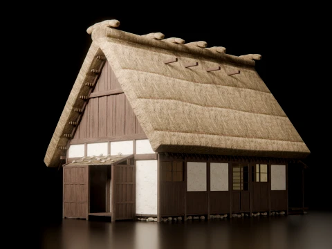Feudal Japanese Village Modular Set 3D Model