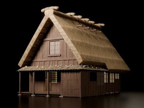 Feudal Japanese Village Modular Set 3D Model