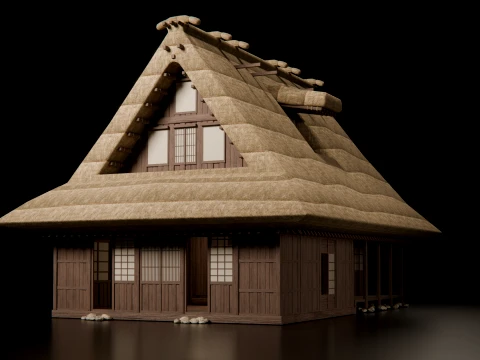 Feudal Japanese Village Modular Set 3D Model