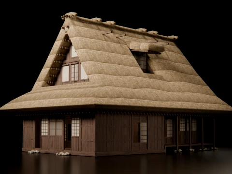 Feudal Japanese Village Modular Set 3D Model