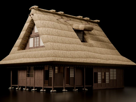 Feudal Japanese Village Modular Set 3D Model