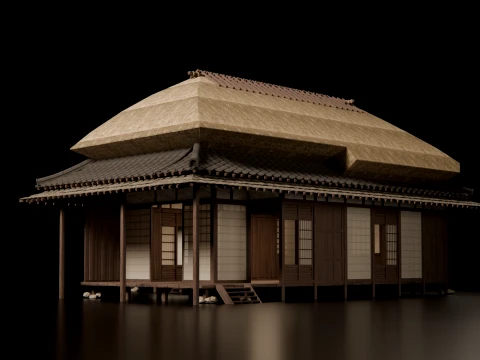 Feudal Japanese Village Modular Set 3D Model