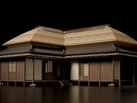 Feudal Japanese Village Modular Set 3D Model