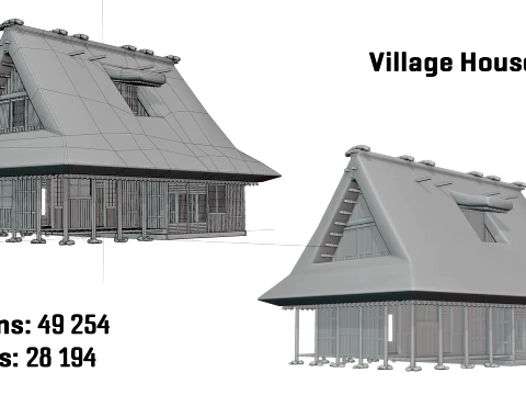 Feudal Japanese Village Modular Set 3D Model