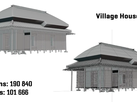 Feudal Japanese Village Modular Set 3D Model
