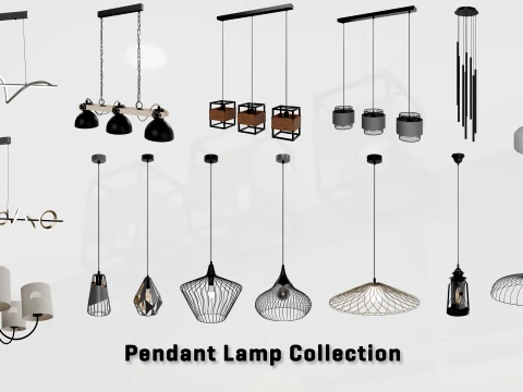Modern Pendant Light Collection 3D Model