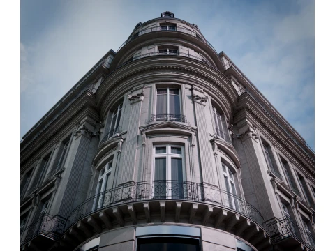 Parisian Haussmann Corner Building 3D Model