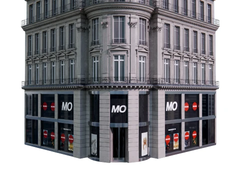 Parisian Haussmann Corner Building 3D Model