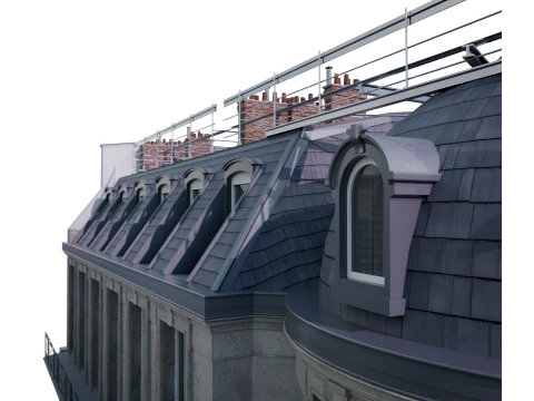 Parisian Haussmann Corner Building 3D Model