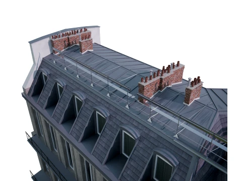 Parisian Haussmann Corner Building 3D Model